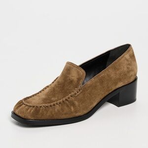 Vince Larose Suede Heel Loafers in Size 7 in Color Elm Wood